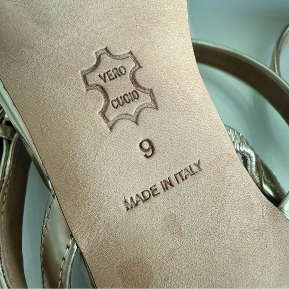 Tory Burch Penelope Slingback Sandal Mirror Metallic Gold Size 9 - Picture 13 of 13